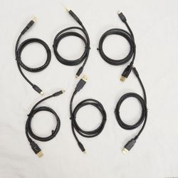 USB-A to MINI USB - Lot of 6x - 32" Amazon Basics 2.0 Cable - NEW