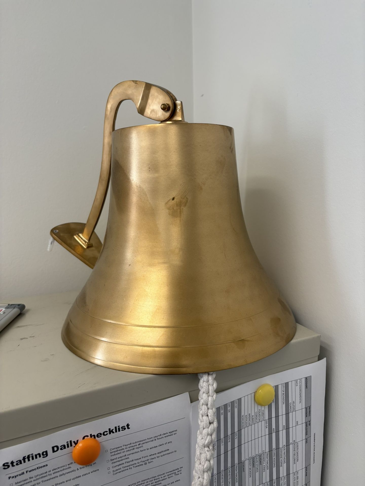 Brass hanging wall Bell