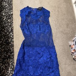 Lace Blue Short Dress Size Small