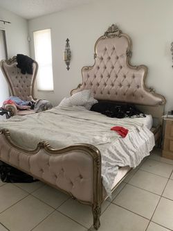 Master king size bed frame and chair make me an offer