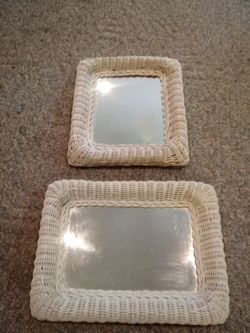 OLD WICKER MIRRORS
