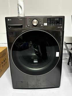 LG ThinQ Front Load Washing Machine Black Steel