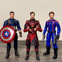 Custom Marvel Legends Figures: Captain America(Bucky), Doctor Strange and Starlord