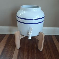 Ceramic Water Dispenser + Wooden Stand