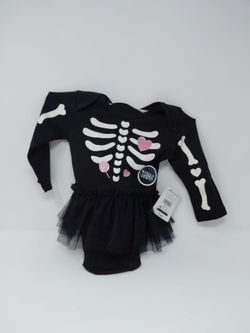 Baby Girl Skeleton Halloween Tutu Onesie