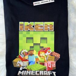 Custom Minecraft 8th Birthday Shirt 💚 Message me if you want to order your custom shirts