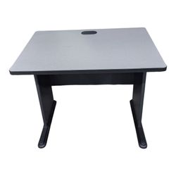 Gray computer office desk