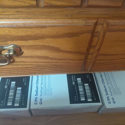 Saline and heapran syringes