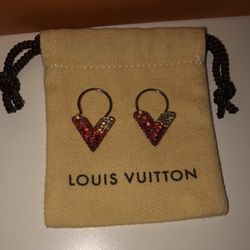 Louis Vuitton Essential V Strass Hoop Earrings