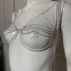 New rhinestone body chain Jewlery bra lingerie harness festival rave lparty nye