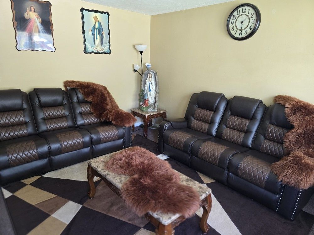 Two leather sofas for sale, like new, also for sleeping and comfortable sitting. Cash sale only.