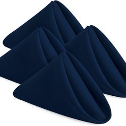 Utopia Home 24 Pack, Navy Blue/Cloth Dinner Napkins 17x17 in, 100% Poly w/ Hemmed Edges/Washable