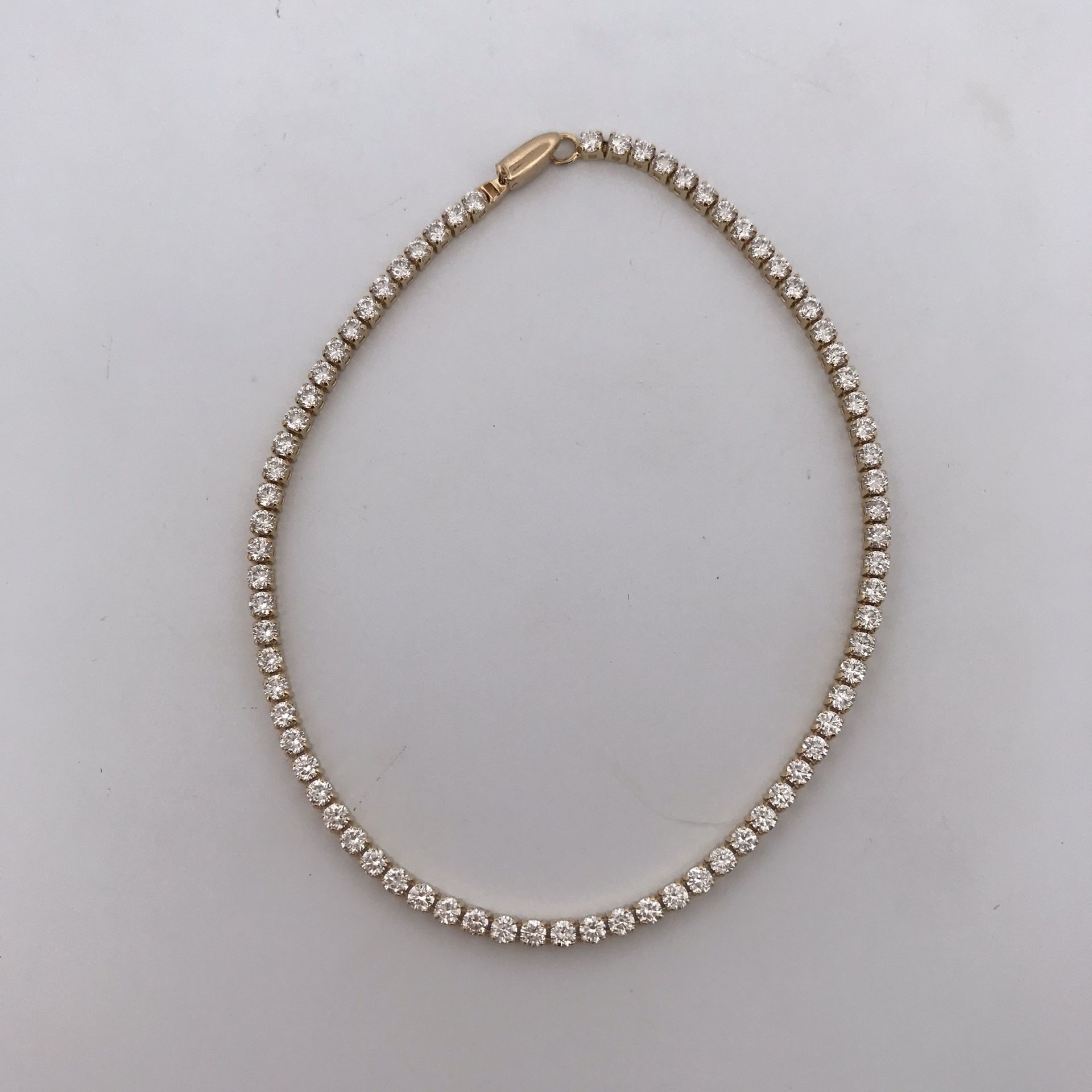14k Yellow Gold LG 2.5ct Diamond Bracelet 7.5”