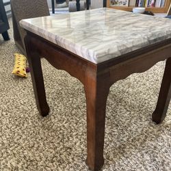 Vintage Marble Top Side Table