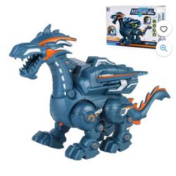 Electric Mechanical Dinosaur Pterosaur Model Toy with Mist Spray Moving Walking Simulation Animal Toy with Sound and Light for 3 4 5 6 Years Boys