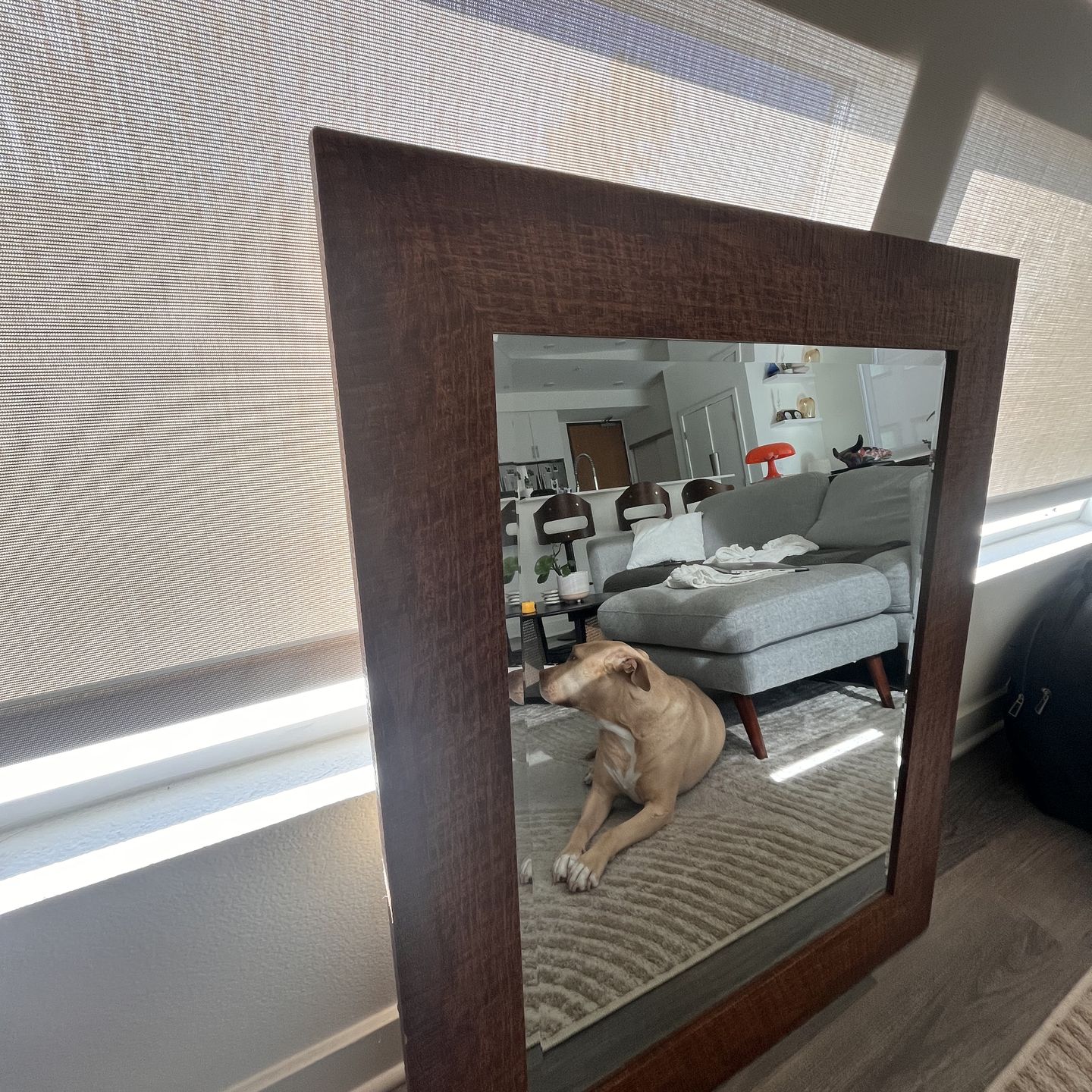 Square Wood Frame Mirror – Warm Modern / Minimal