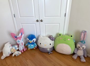 24” Pokemon Sanrio Squishmallow and Disney Duffy Friends Toy Bundle