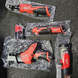 Milwaukee M12 12-Volt TOOLS RACHET HACKZALL FLASHLIGHT ROTARY TOOL 