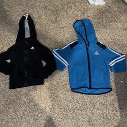 Adidas boys size 3T hoodies. blue shirt has stains see pics! Make great play clothes!