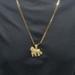 14k Gold Filled Mariner Chain, With Gorrilla Pendant.