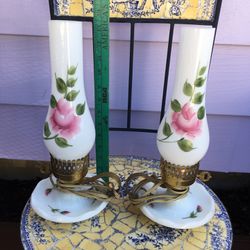 Pair of Vintage Hurricane Lamps