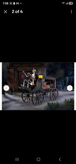 Halloween home accents 5ft animated led hearse skeleton new