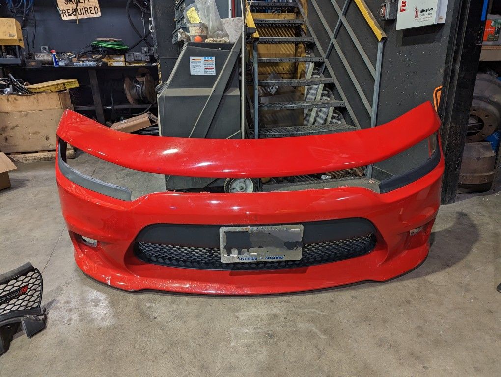 Front Bumper To A 2020 Charger RT Color Trio Red