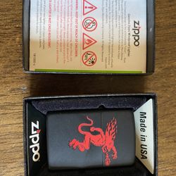 Zippo Black With Red Dragon 