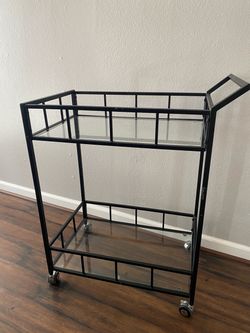 Glass metal Bar cart