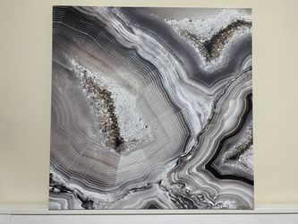 Large 3ft x 3ft Geode-Style Wall Art with Glitter Accents