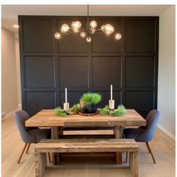 West Elm Dining Room Table With 2 Benches Emmerson Reclaimed Wood 