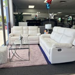White Rectangular Sofa&loveseat Set W/built-in LED Lights For Sale(new) Furniture Blowout 45% Off