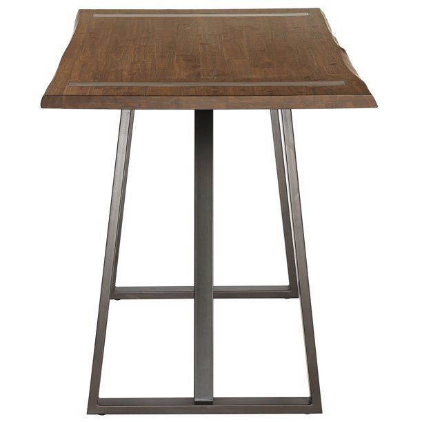 Live Edge Table Industrial Pub Communal Solid Wood 42\'\' H x 60\'\' W x 36\'\' D Excellent Condition