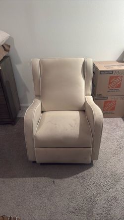 Cream Upholstered Recliner Chair