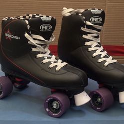 Roller Derby Roller Star 600 Women's Quad Skates Black purple Size 9
