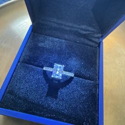 1ct Radiant cut Moissanite Ring 925 Sterling Silver D Color VVS Pass Diamond Tester size5, 6 or 7