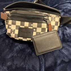 Coach Charter CheckerBoard Belt Bag and Card Holder