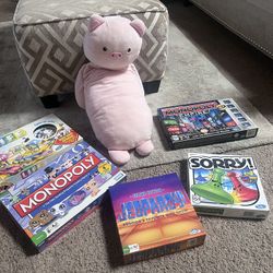 Board Games And Pig plush
