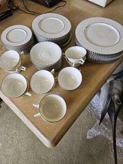 Lenox Colonnade Platinum Fine China - Service for 12 - 60 Pieces - Excellent Condition