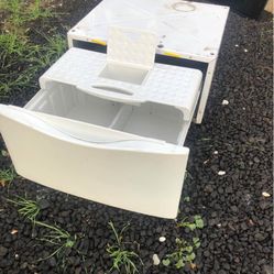 White Washer Dryer Pedestal w/ Drawer