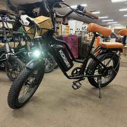 Kickwey 2-Seater Electric Bicycle with 1500W Peak for Adults, 20'' Wide Tire eBike, Removable 48V 20AH Battery, 36MPH Commuting City Bike, UL2849