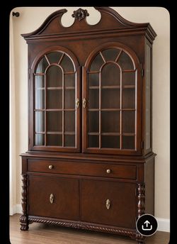 Antique All wood China Cabinet  OBO