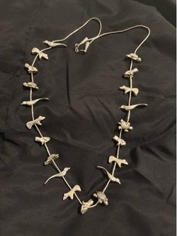 Sterling silver Zuni fetch necklace
