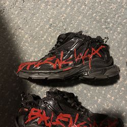 Black and red balenciaga runners