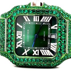 Limited Edition 18ct Emerald Cartier Watch.  1 Of 1!