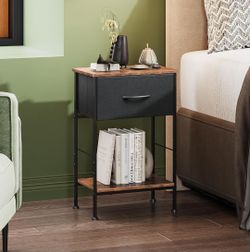 Nightstand - Black and Rustic Brown