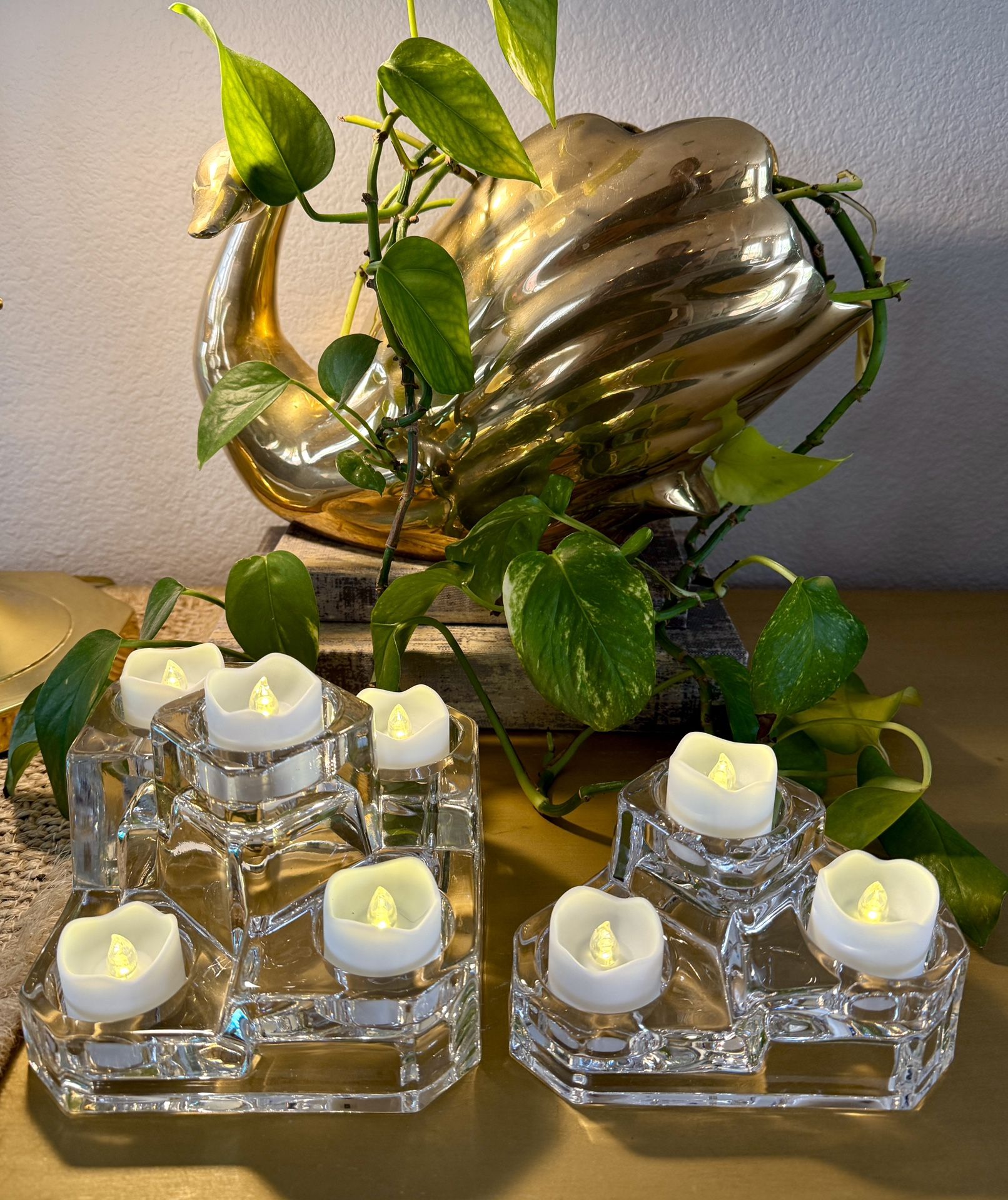 90’s Crystal Castle Candle Holders
