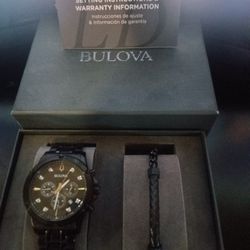 Bulova Watch Set With Diamonds Brand New And Bracelet
