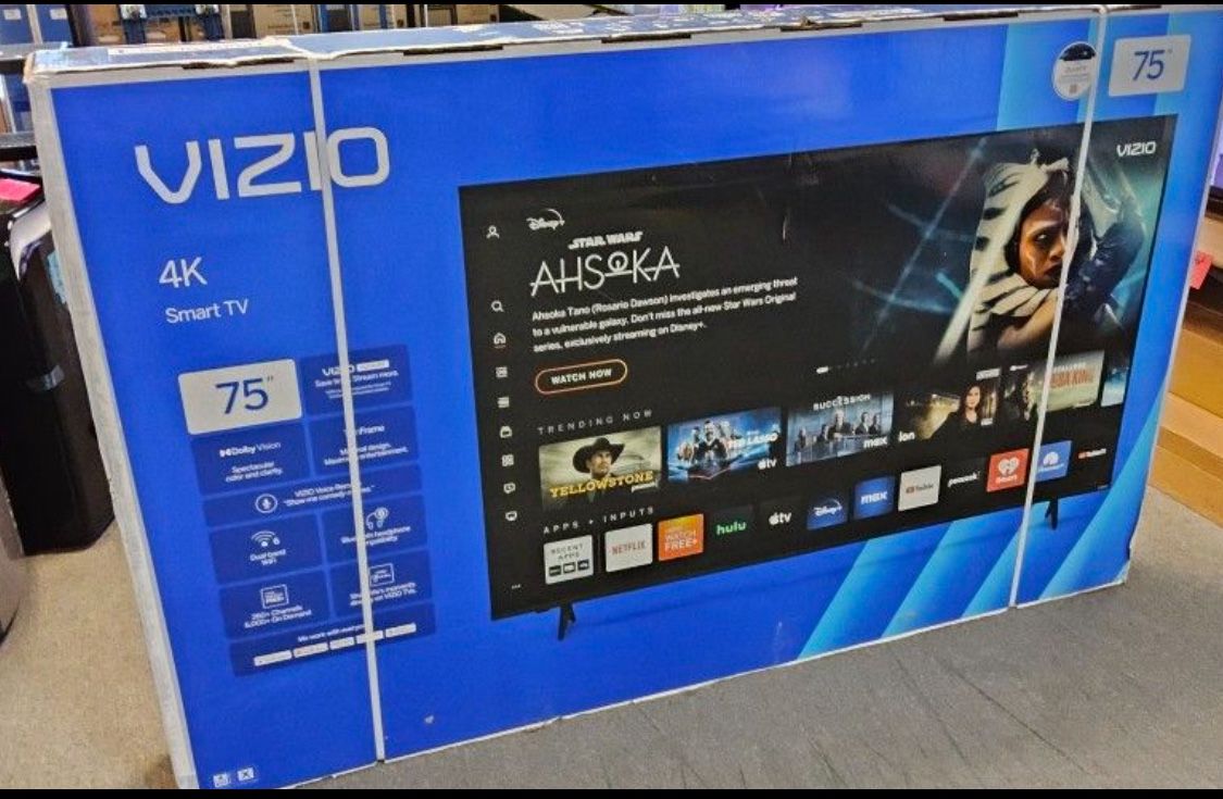 75 Vizio 4K Smart Hdtv $55 down on financing for delivery six month warranty