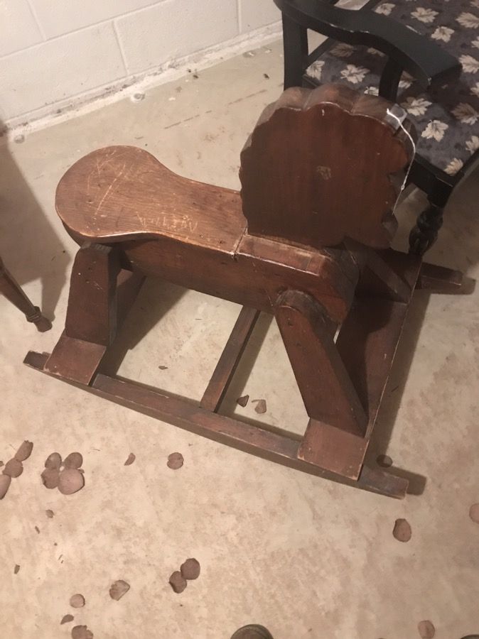 Wooden rocking horse